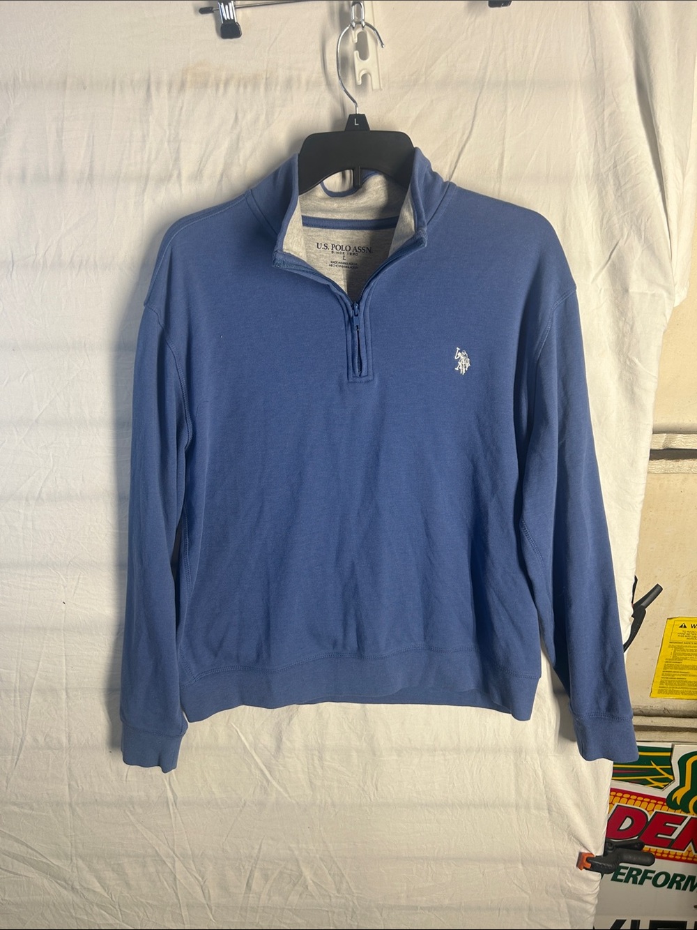Polo by Ralph Lauren Men’s Blue Quarter-Zip Pullover Sweatshirt
